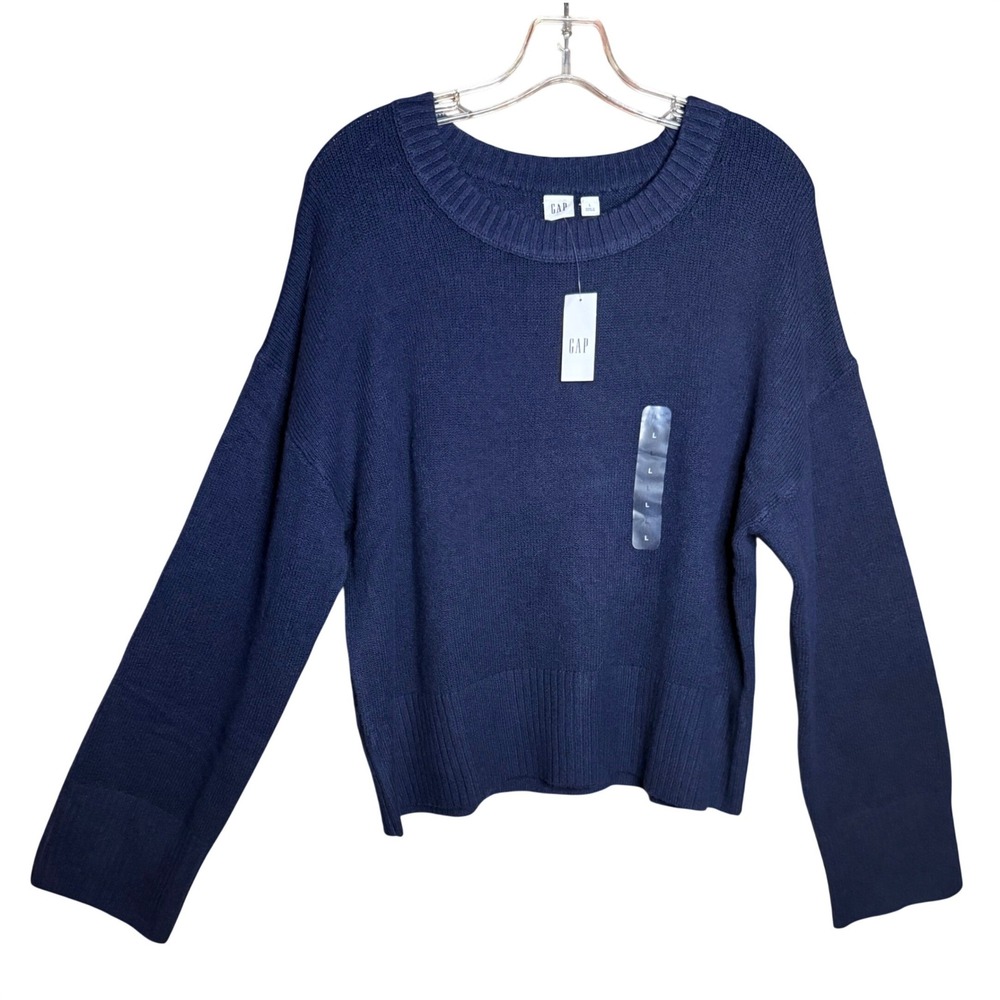NWT GAP Women's‎ Size Large Navy Blue CashSoft Crewneck Sweater